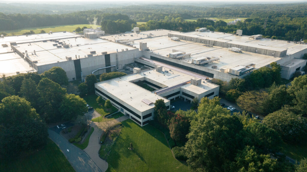 An aerial view of the Reynolds Operations Center in Tobaccoville, North Carolina.