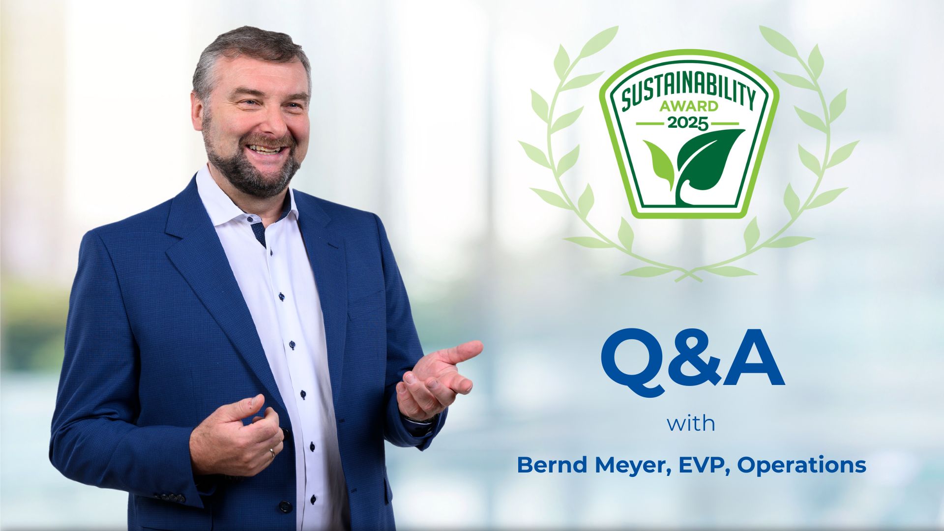 Reynolds American Inc. Executive Bernd Meyer winning the Business Intelligence Group Sustainability Award.